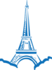 Blue Eiffel Tower Silhouette Clip Art